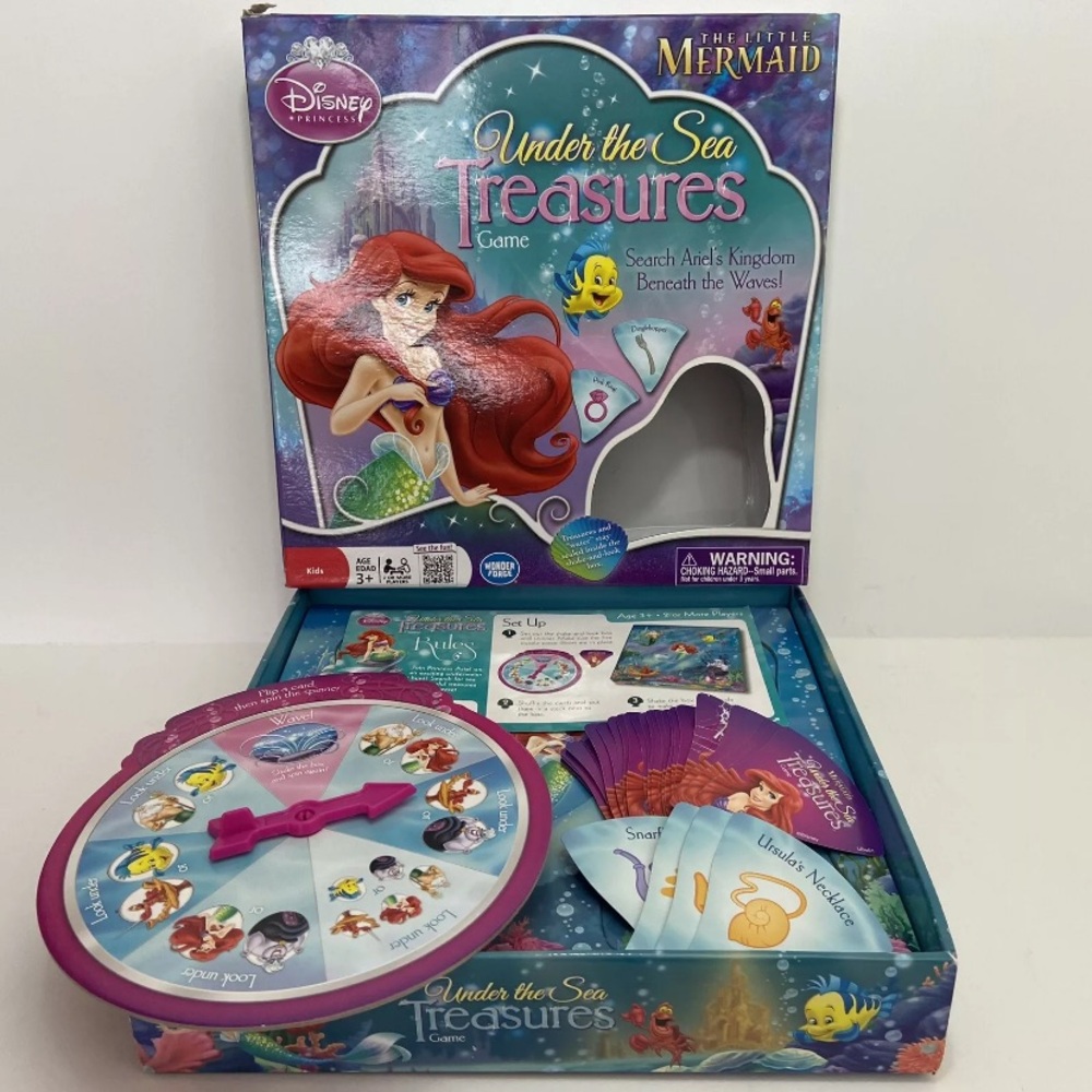 The Little Mermaid Under The Sea Treasures Game Disney Shake & Look COMPLETE HTF